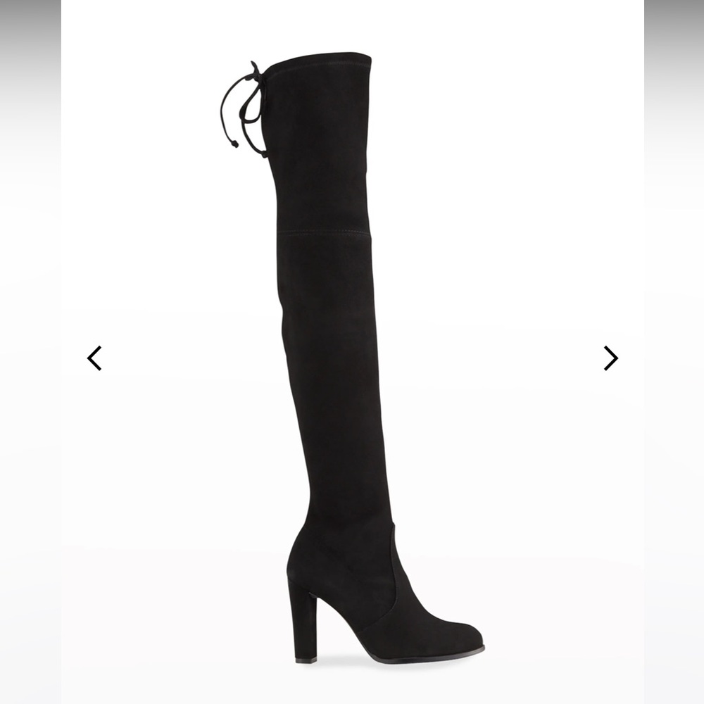 Stuart Weitzman Highland Black Suede Boots Size 9.5